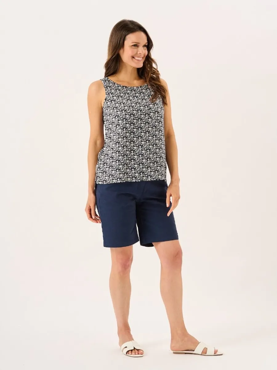 white_and_navy_nautical_p_5.webp Quba & Co White And Navy Nautical Print Sleeveless Vest Top - Elsie Outlet