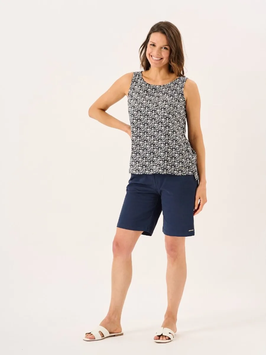 white_and_navy_nautical_p_7.webp Quba & Co White And Navy Nautical Print Sleeveless Vest Top - Elsie Outlet
