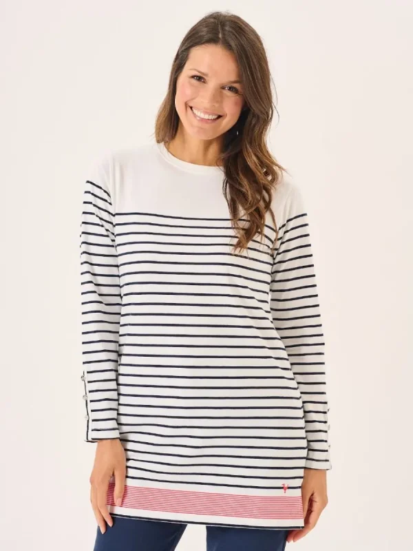 Quba & Co White And Navy Striped Bretton Tunic - Carlotta Clearance