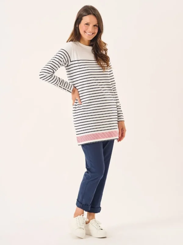 Quba & Co White And Navy Striped Bretton Tunic - Carlotta Clearance