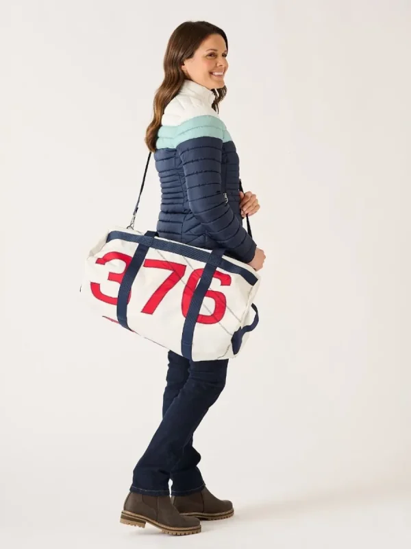 Quba & Co White And Red Small Barrel Bag - Reef Clearance