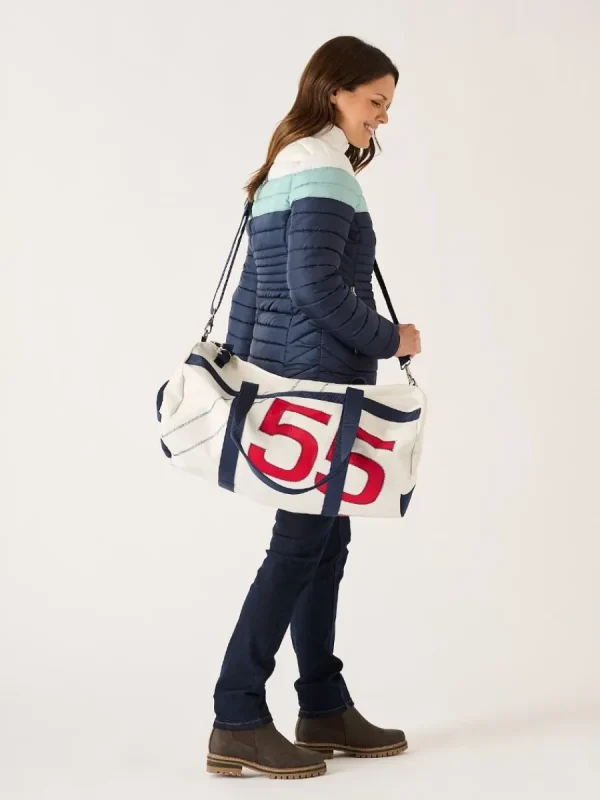 Quba & Co White And Red Small Barrel Bag - Reef Clearance