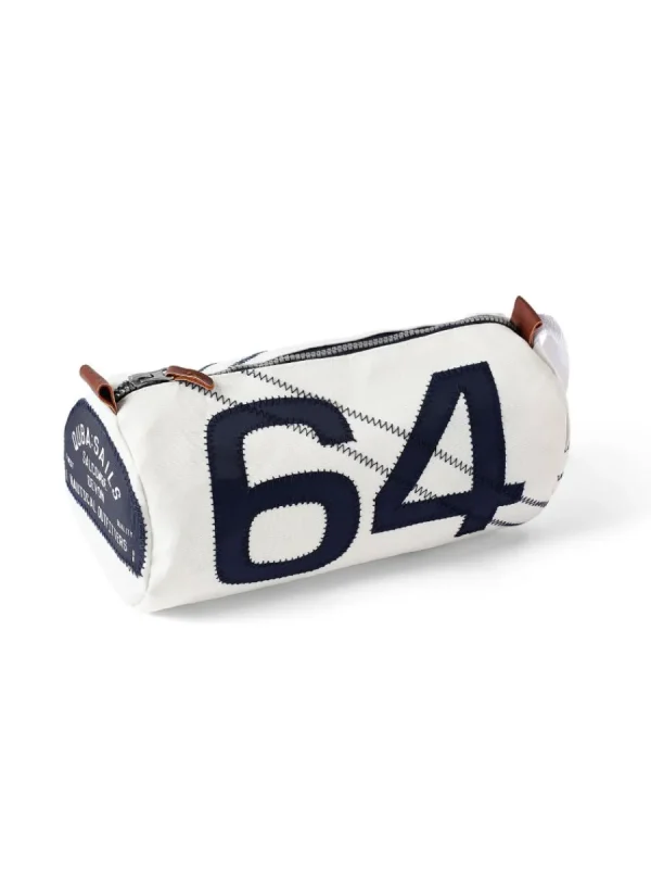 Quba & Co White Barrel Wash Bag - Bosan Sale