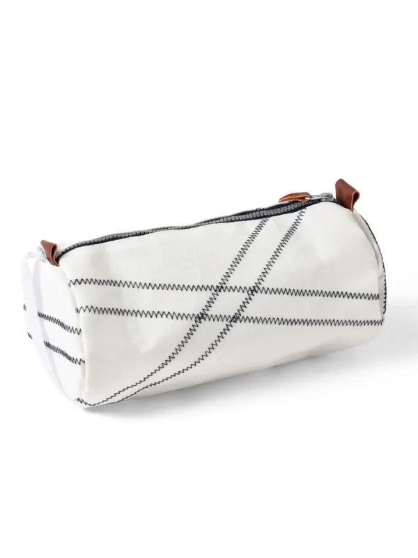 Quba & Co White Barrel Wash Bag - Bosan Sale