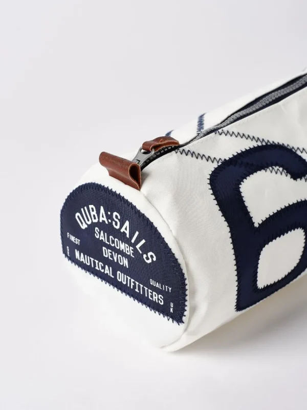 Quba & Co White Barrel Wash Bag - Bosan Sale