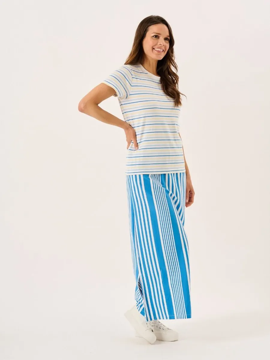 white_blue_and_yellow_str_5.webp Quba & Co White Blue And Yellow Striped Yarn Dyed T-Shirt - Sandore Discount