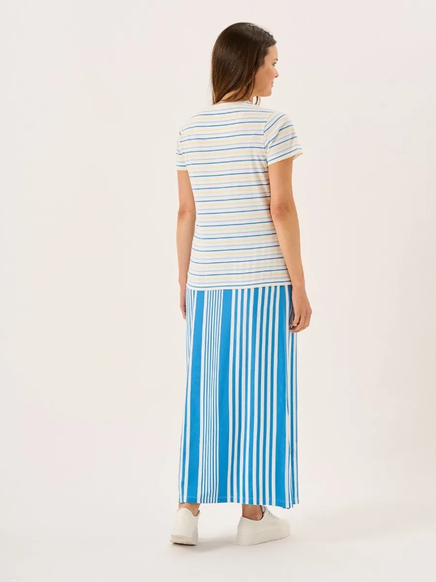 white_blue_and_yellow_str_6.webp Quba & Co White Blue And Yellow Striped Yarn Dyed T-Shirt - Sandore Discount