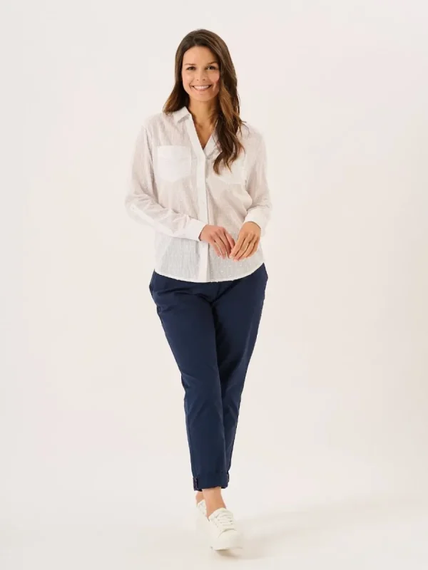 Quba & Co White Long Sleeved Dobby Shirt - Willa Online