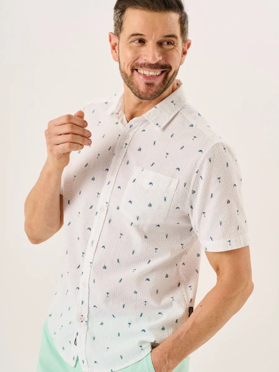 white_nautical_print_seer_3.webp Quba & Co White Nautical Print Seersucker Short Sleeve Shirt - Ashton Outlet