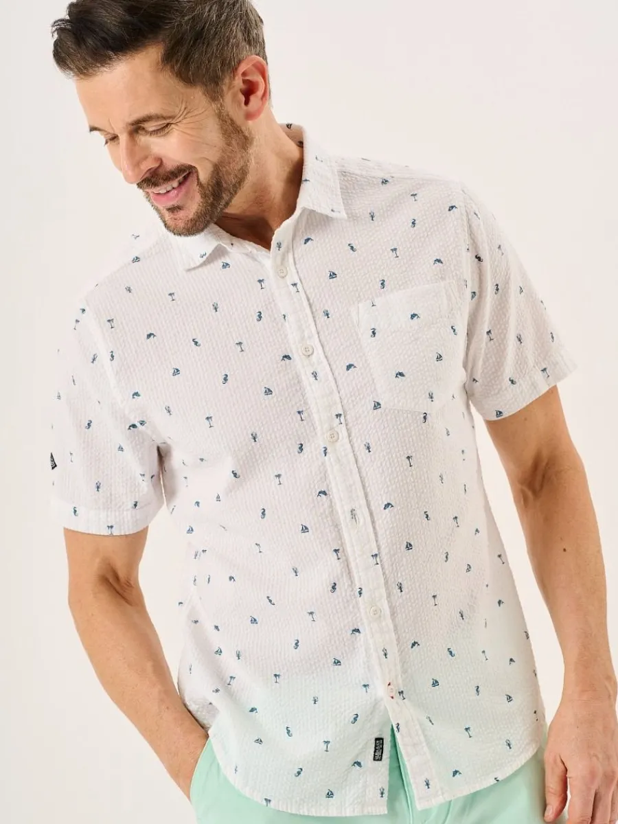 white_nautical_print_seer_4.webp Quba & Co White Nautical Print Seersucker Short Sleeve Shirt - Ashton Outlet