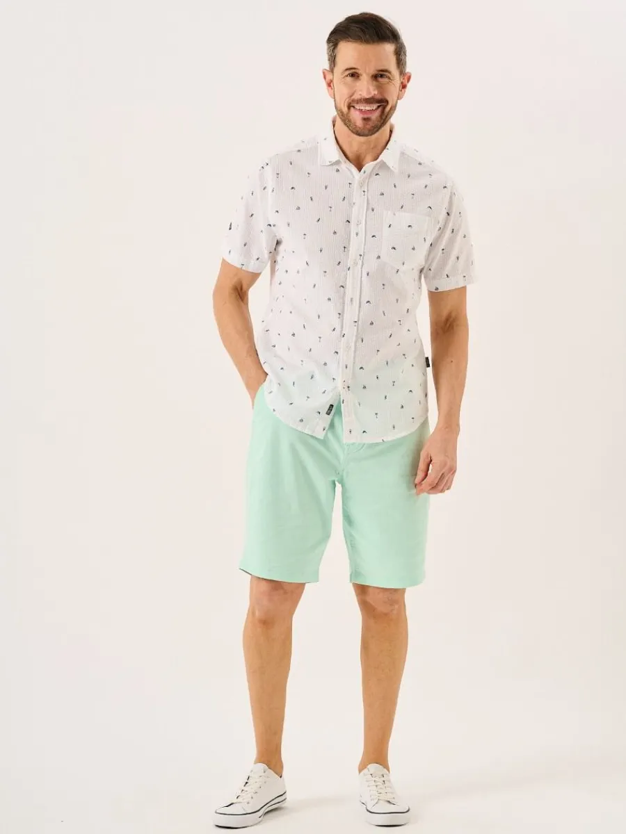 white_nautical_print_seer_5.webp Quba & Co White Nautical Print Seersucker Short Sleeve Shirt - Ashton Outlet