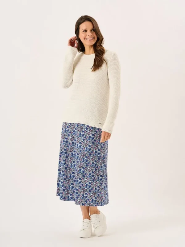 Quba & Co White Pearl Stitch Cotton Knitted Jumper - Skylar Sale