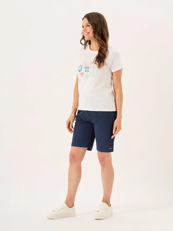 Quba & Co White Quba And Co Coral Design Short Sleeved T-Shirt - Collina Clearance