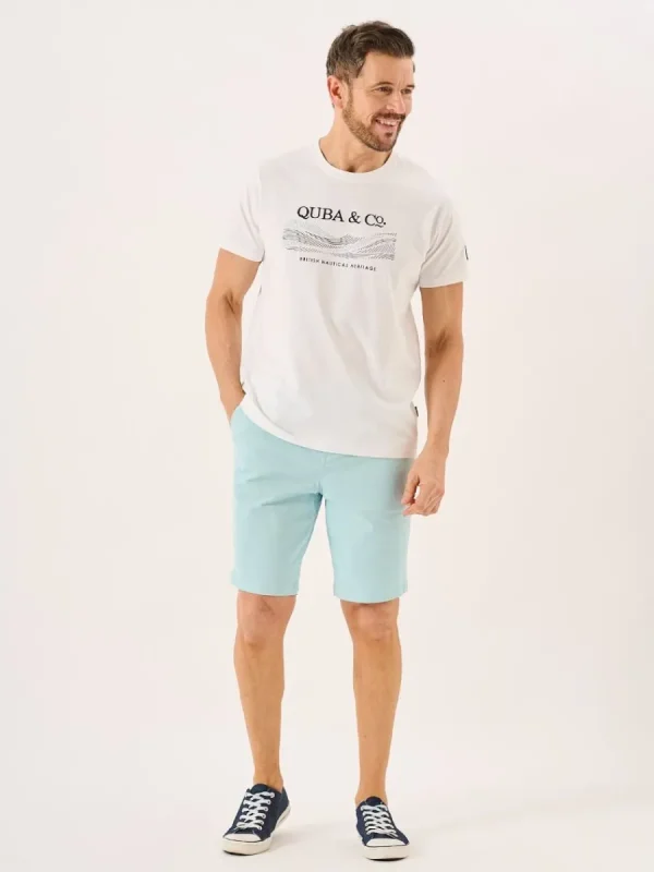 Quba & Co White Quba And Co Wave Form Logo Lifestyle Graphic T-Shirt - Eden Best