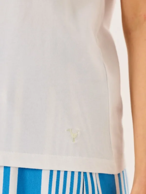 Quba & Co White Quba Boat Print Short Sleeve T-Shirt - Melora Best