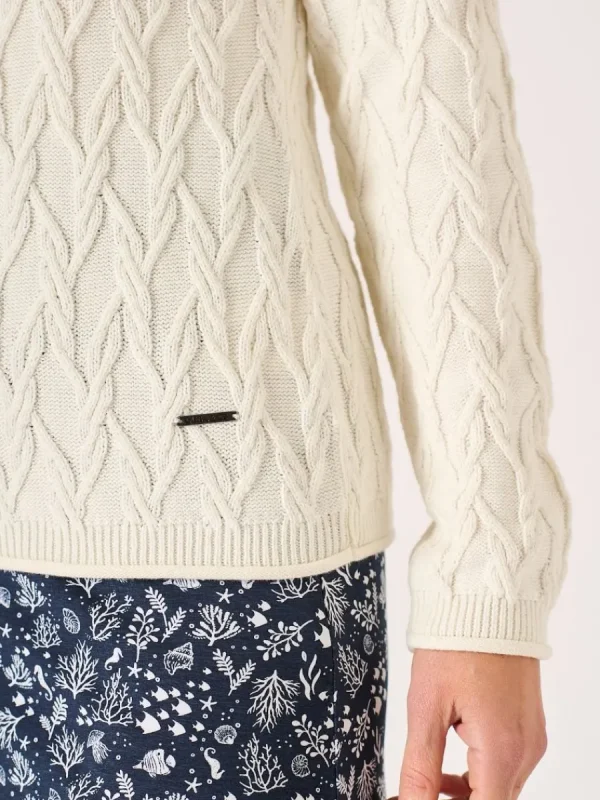 Quba & Co White Textured Crew Neck Jumper - Carrock Clearance