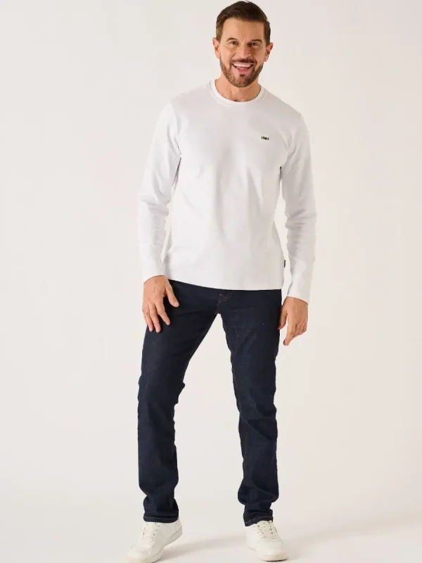 Quba & Co White X-Series Long Sleeved T-Shirt - Niall Fashion
