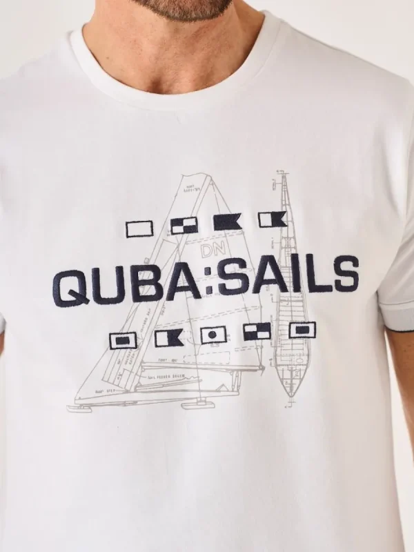 Quba & Co White X-Series Quba Sails Nautical Print T-Shirt - Naylor Clearance