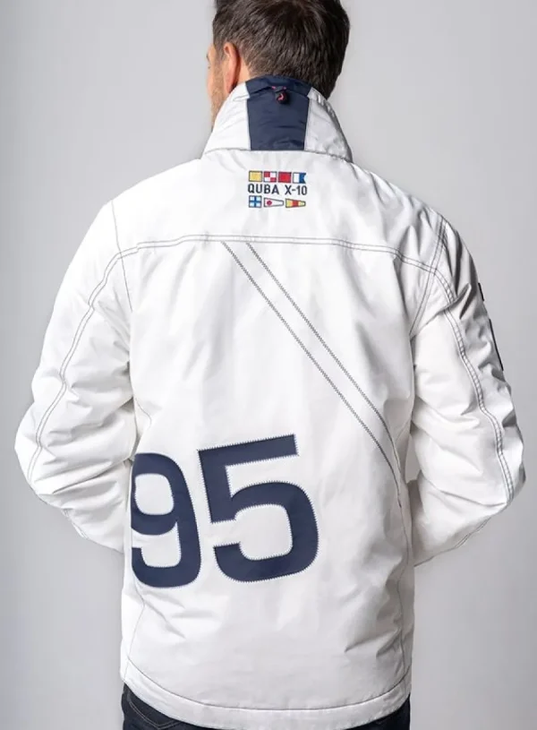 Quba & Co X10 Heritage Mens Technical Sailing Jacket in White Outlet