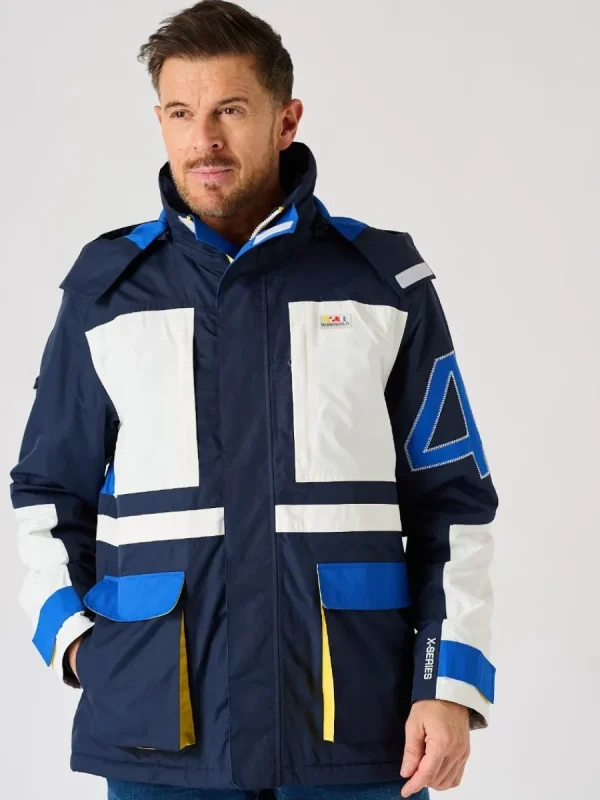 Quba & Co X-Series Navy and White Waterproof Sailing Jacket - Zermatt Hot