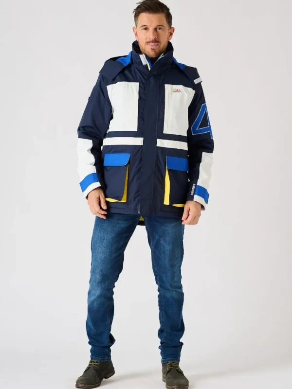 Quba & Co X-Series Navy and White Waterproof Sailing Jacket - Zermatt Hot