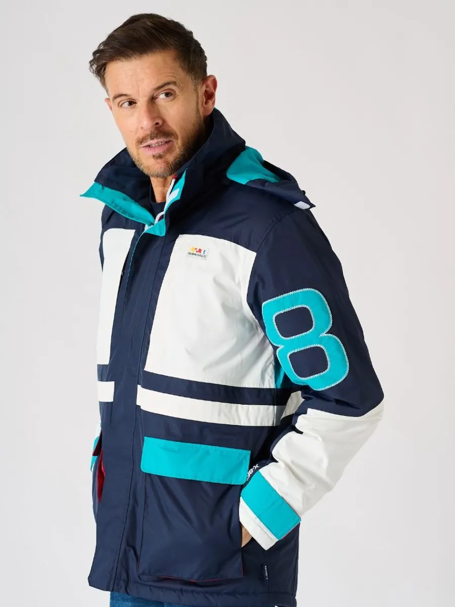 xseries_navy_white_and_te_1.webp Quba & Co X-Series Navy White and Teal Waterproof Sailing Jacket - Zermatt Online