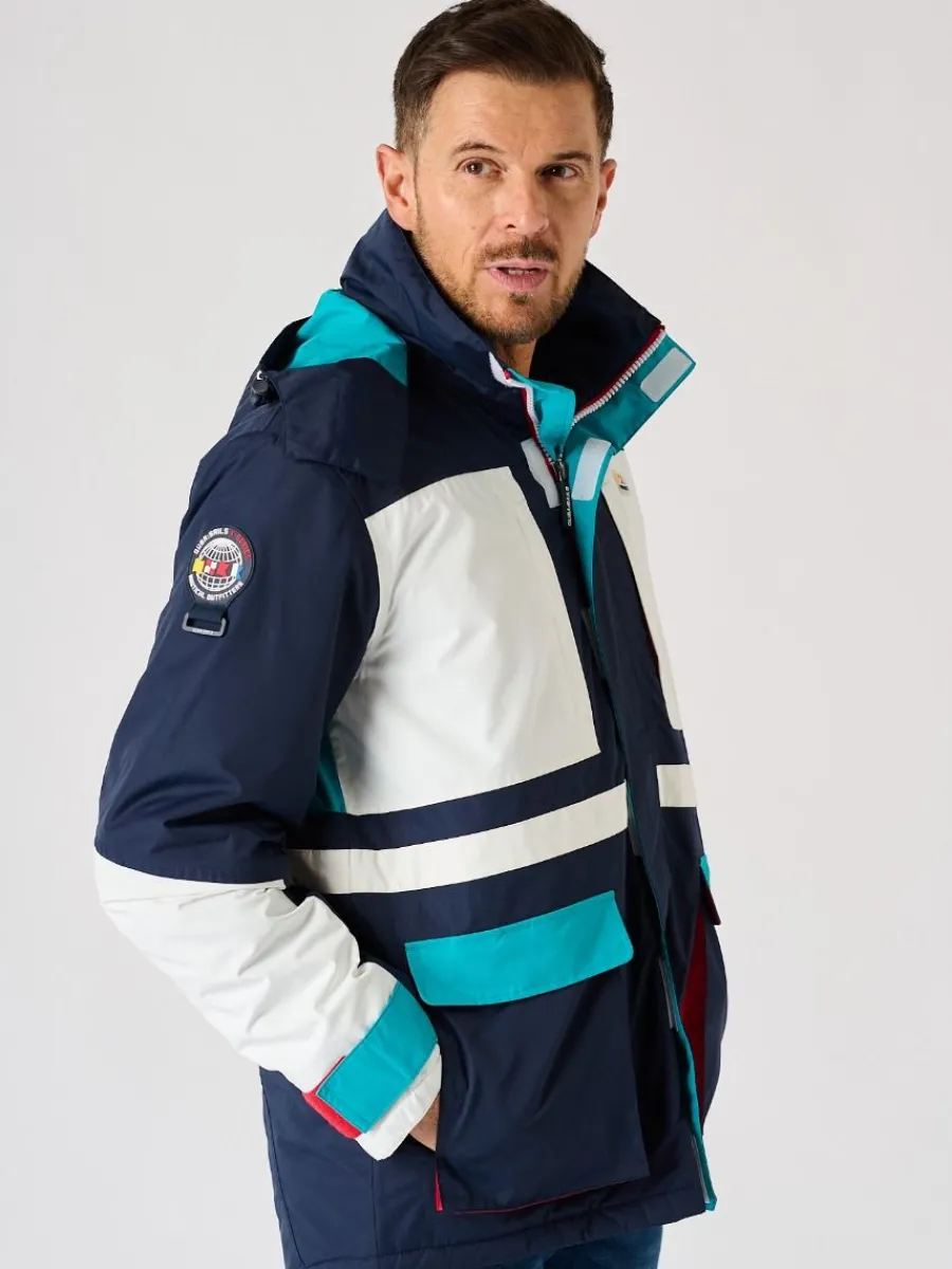 xseries_navy_white_and_te_2.webp Quba & Co X-Series Navy White and Teal Waterproof Sailing Jacket - Zermatt Online