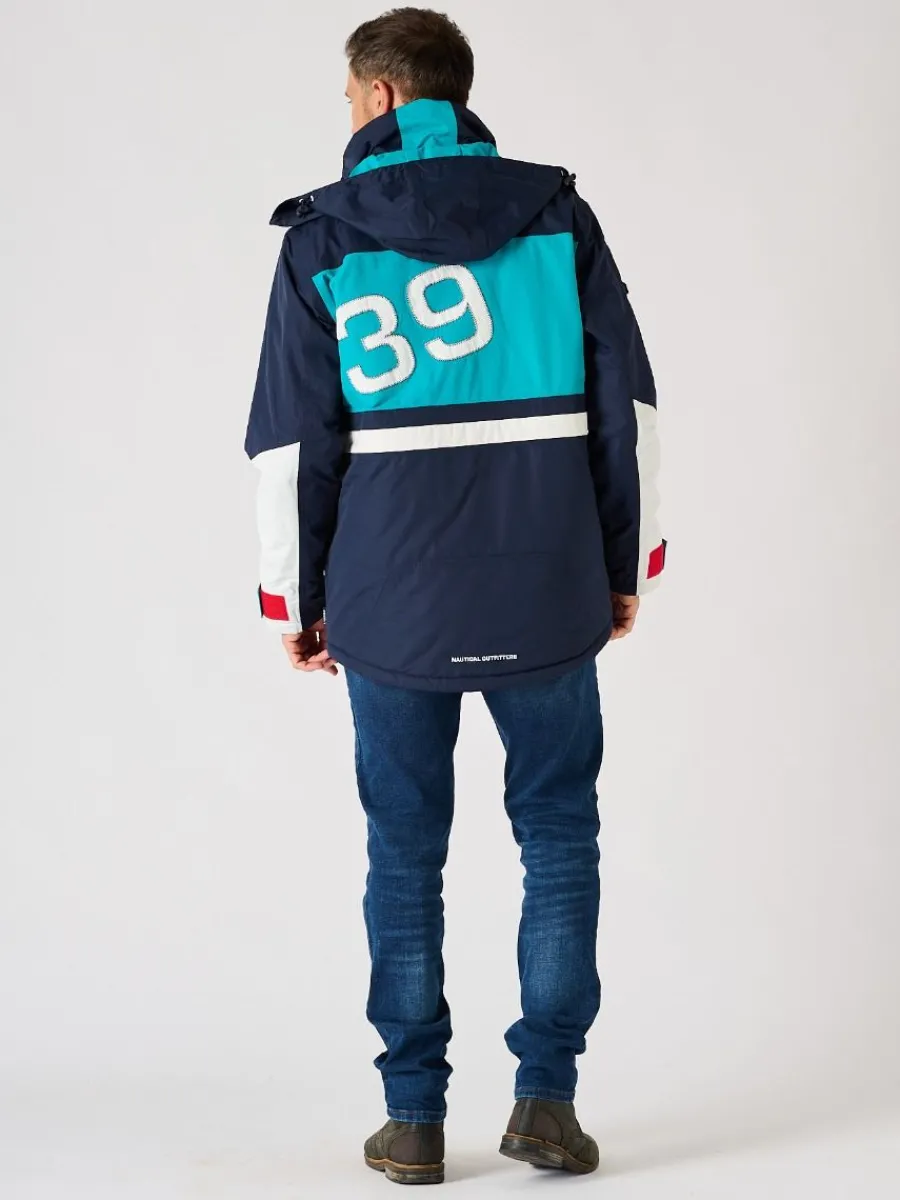 xseries_navy_white_and_te_3.webp Quba & Co X-Series Navy White and Teal Waterproof Sailing Jacket - Zermatt Online